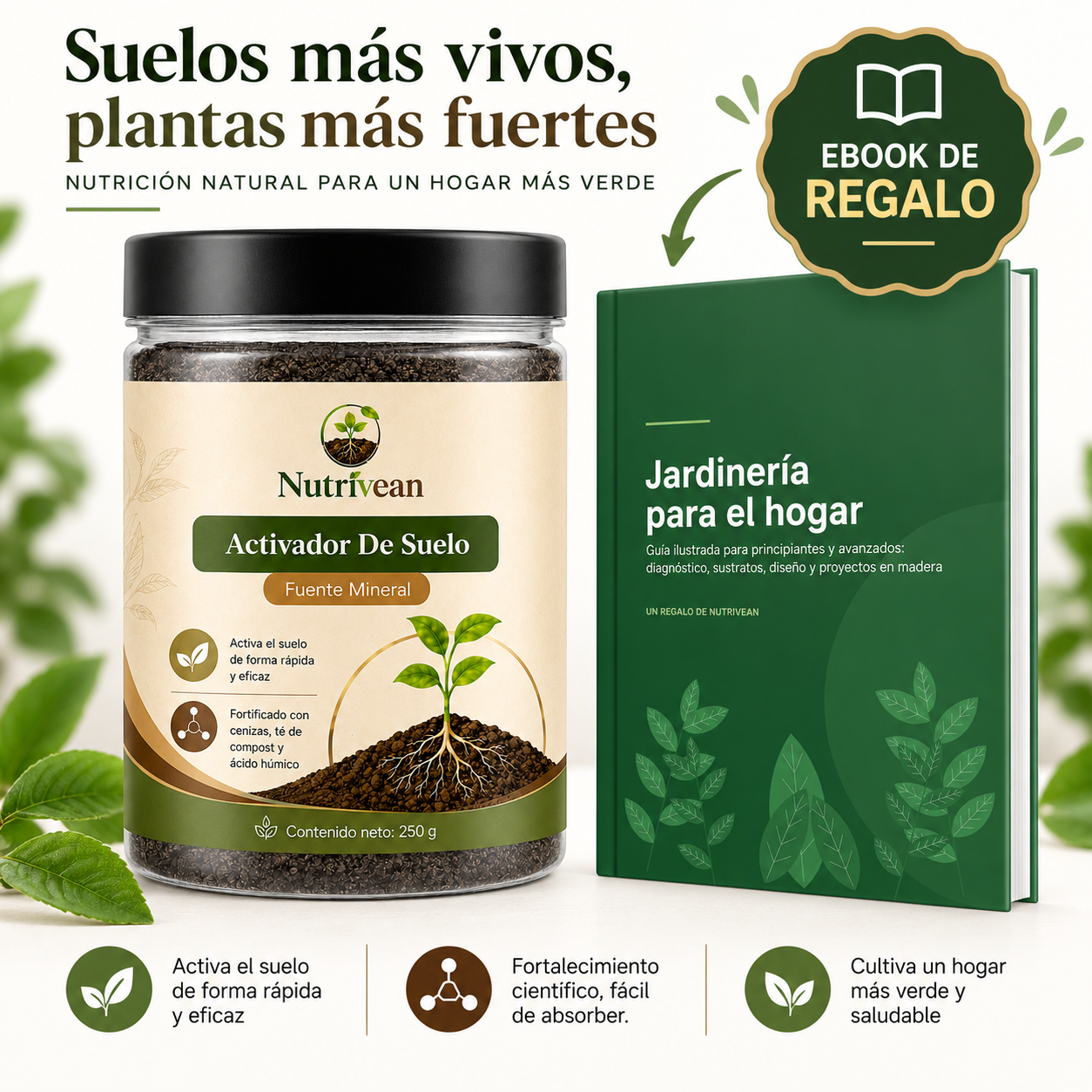 Activador y mejorador de suelo para plantas más sanas y hermosas